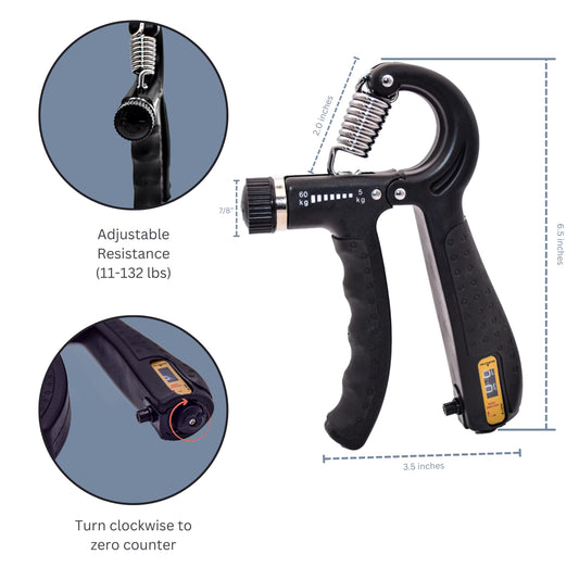 NCG Forearm Grip Hand Grips Strengthener Kit - 6-Pack Adjustable Resistance